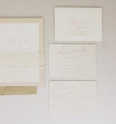 Blush pink and lace Invitations