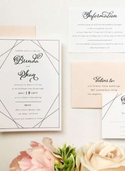 Modern Blush Wedding Invitations