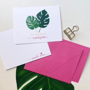 Custom Monstera leaf Notecards
