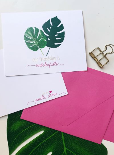 Custom Monstera leaf Notecards